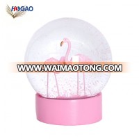 OEM Design Mix Gifts Room Decor  Glitter Snow Globe Flamingo Crystal Ball Snowflake Water Cool Snow Globe