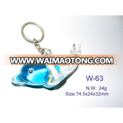 dolphin plastic keychain snow globe holder